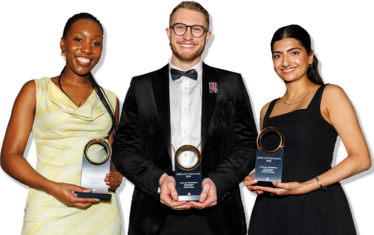 Spotlight Rail Awards winners holding trophies