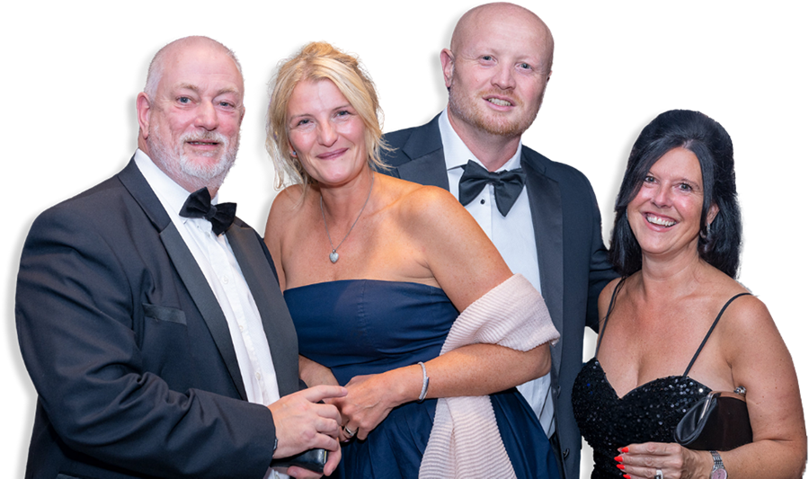 Spotlight Rail Awards winners holding trophies